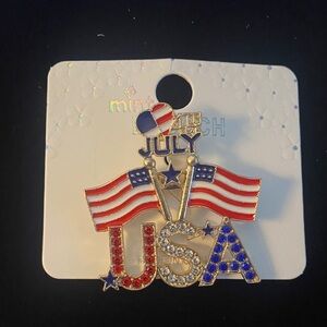 USA Flag Pin with Red, White, and Blue Accents